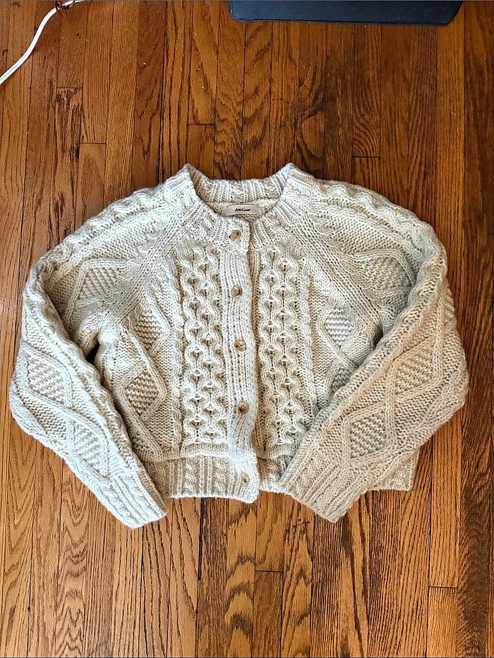 *PERFECT CARDIGAN* Wool Blend Aran Knit Cardigan